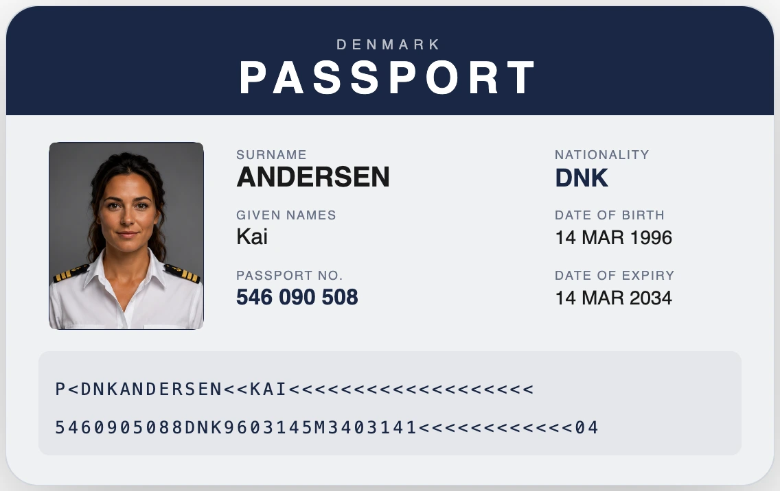 Passport identity page