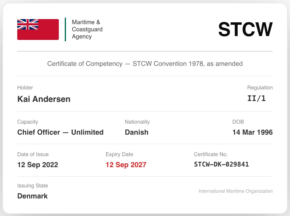 STCW certificate