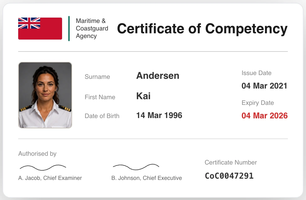 Certificate of Competency